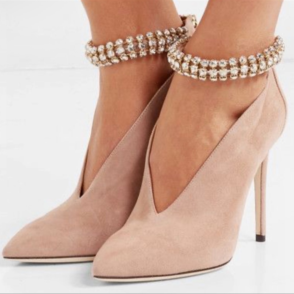 Jimmy Choo Lux 100 Heeled Sandal, Suede, Like New, 38.5